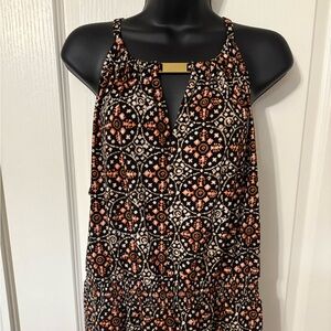 Michael Kors spaghetti strap blouse in Brown and Orange